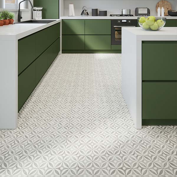 Water-resistant luxury vinyl tile flooring with a natural wood look