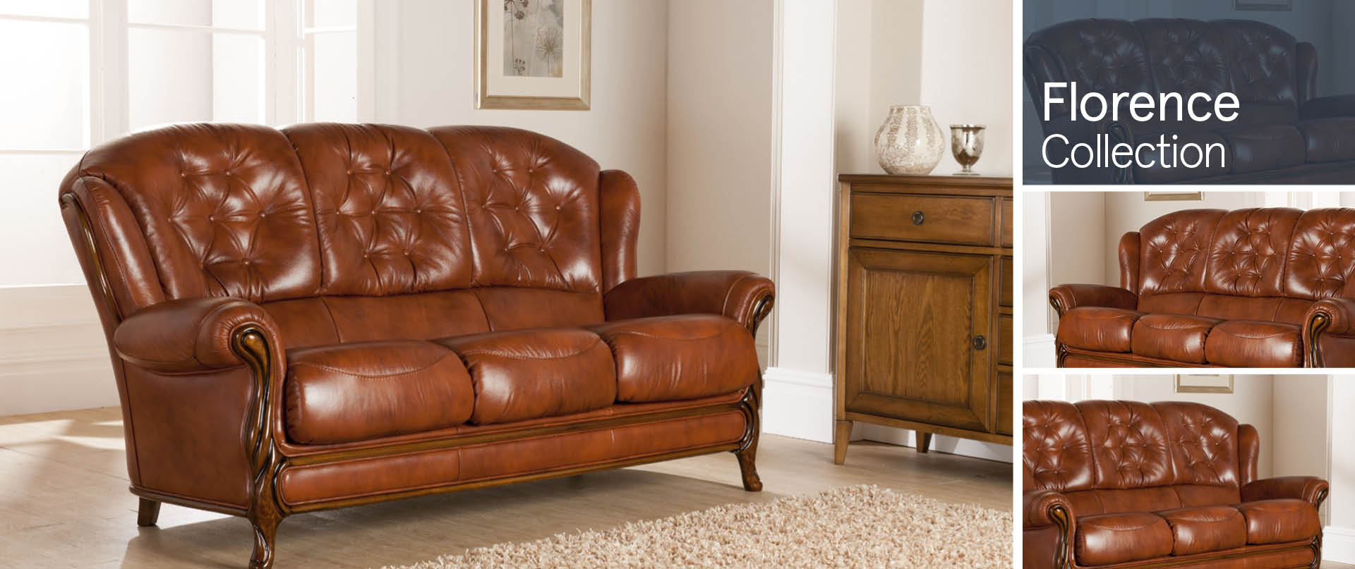 Florence All Leather Sofa Ranges